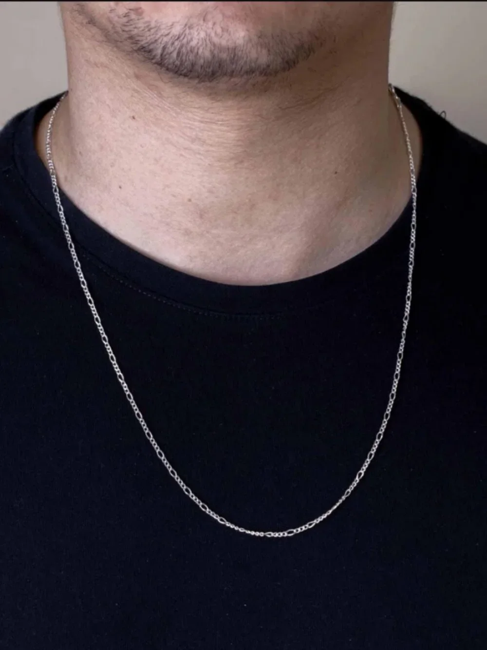 Sterling Silver 925 High Polished Figaro Chain 2.9 mm 22 inches